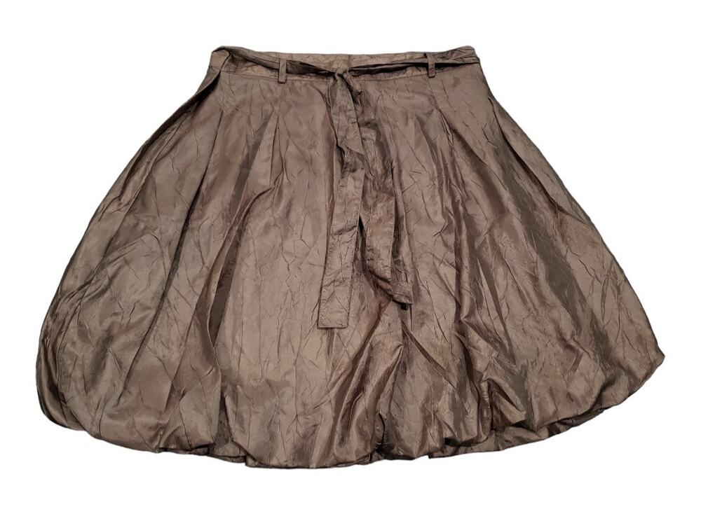 Metro 7 Bubble Hem Midi Knee Length Poofy Dressy Skirt